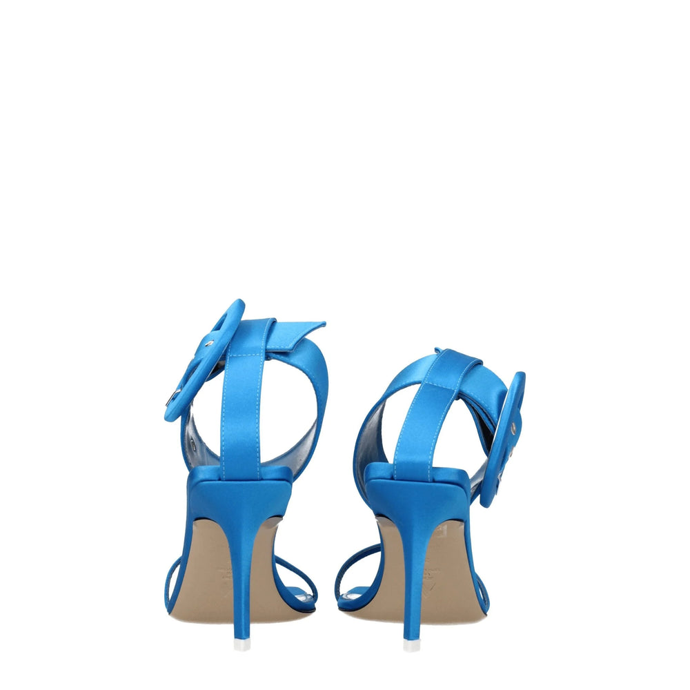 The Attico Light Blue Satin Stiletto Heels Sandals