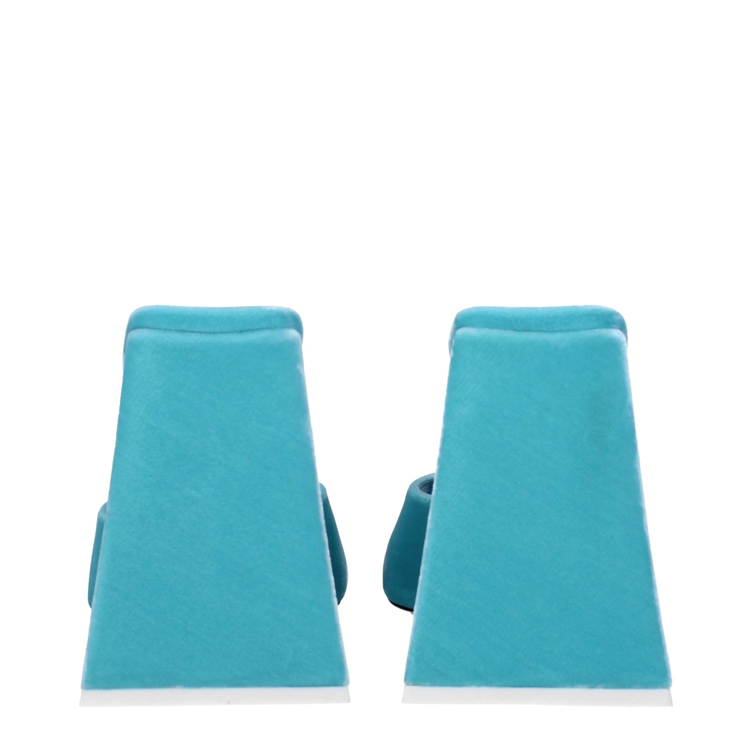 The Attico Light Blue Velvet Platforms