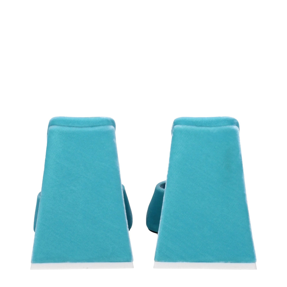 The Attico Light Blue Velvet Platforms - Sandals