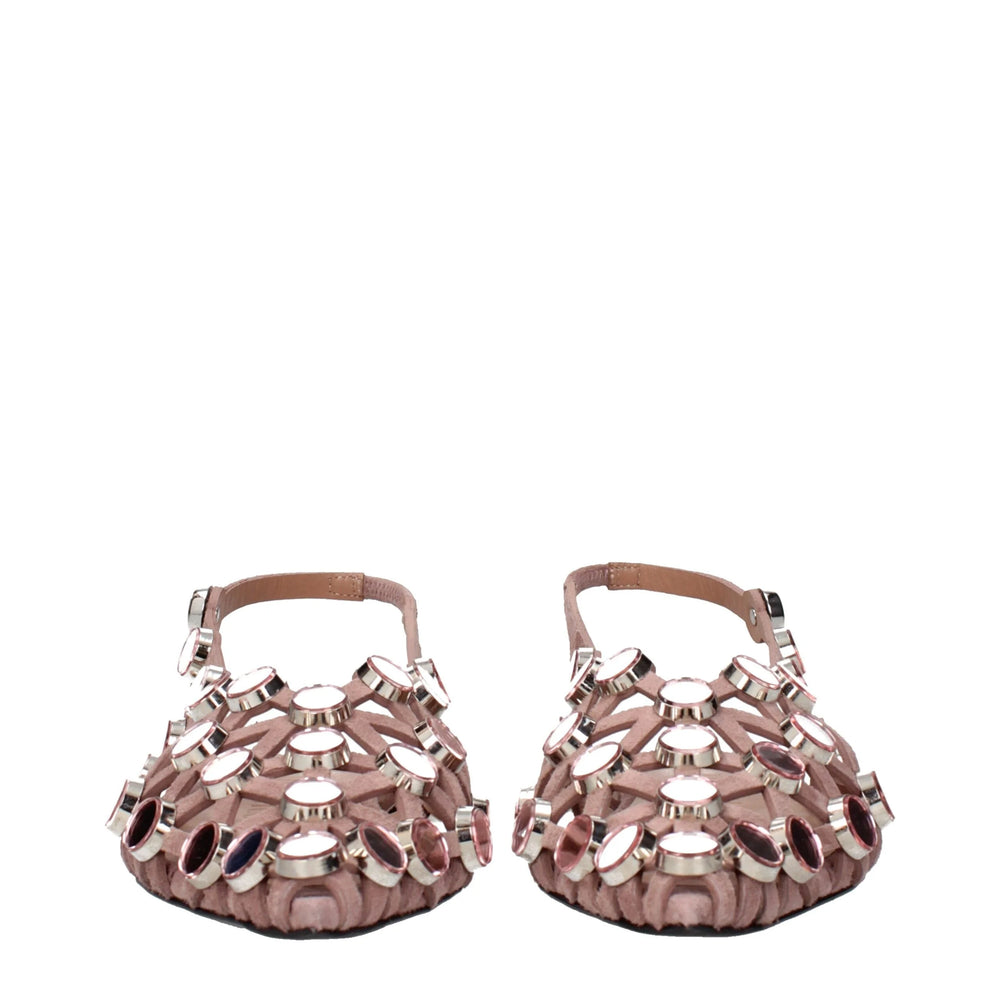 The Attico Pink Leather Ballet Flats - EU36.5/US6.5