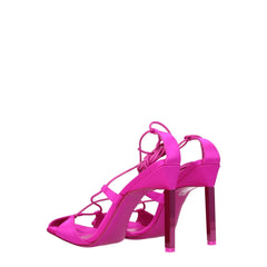 The Attico Pink Satin Stiletto Heels Sandals