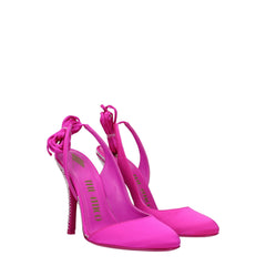 The Attico Pink Satin Stiletto Heels Sandals - Heels