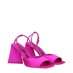 The Attico Pink Satin Stiletto Heels Sandals - EU36/US6