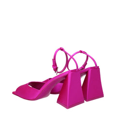 The Attico Pink Satin Stiletto Heels Sandals - EU36/US6