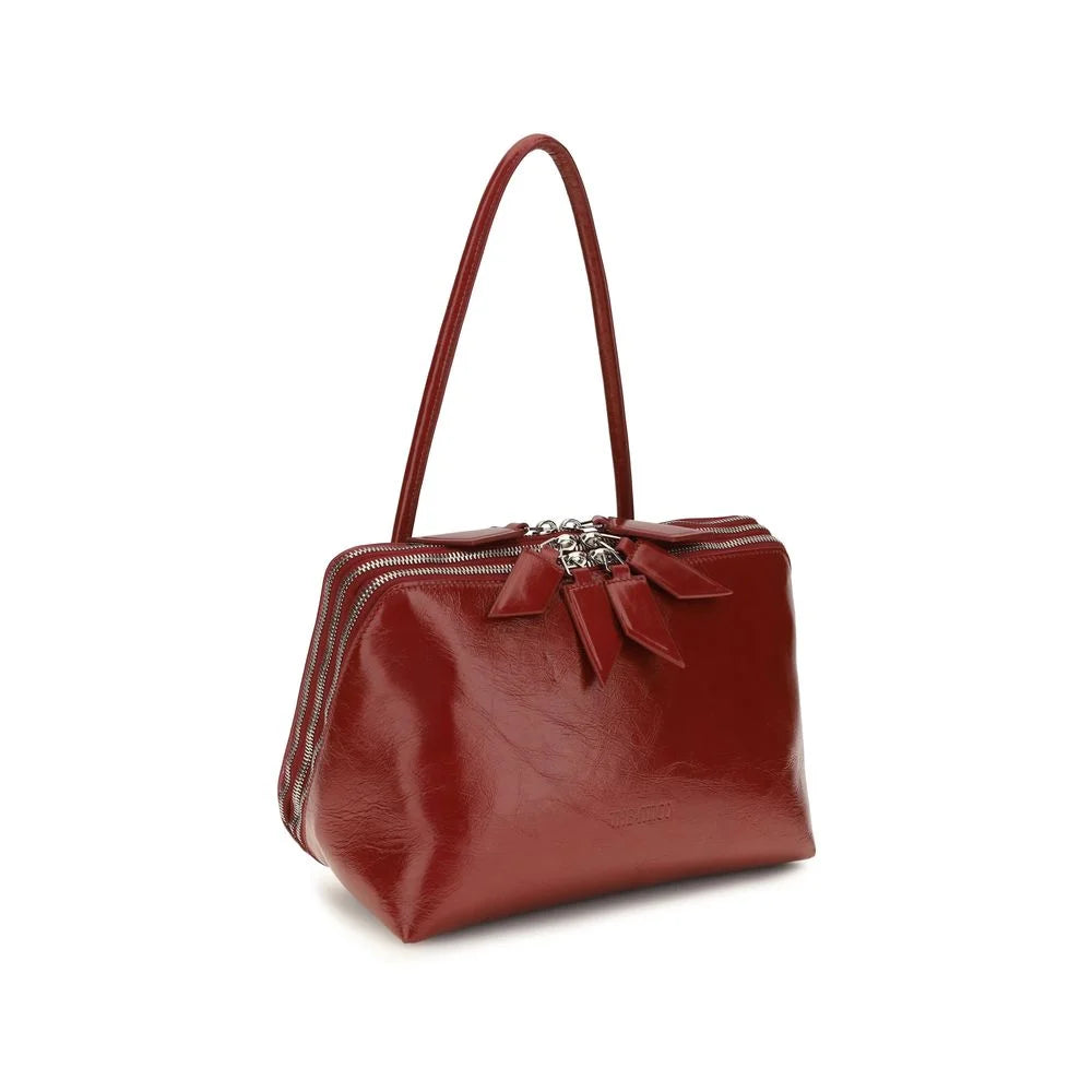 The Attico Red Calf Leather Bos Taurus Shoulder Bag