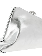 The Attico Silver Calfskin Clutch Bag