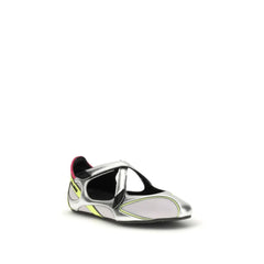 The Attico Silver Polyurethane Ballet Flats