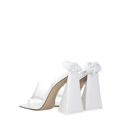 The Attico White Leather Stiletto Heels Sandals
