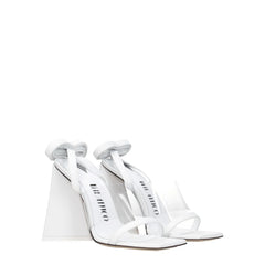 The Attico White Leather Stiletto Heels Sandals