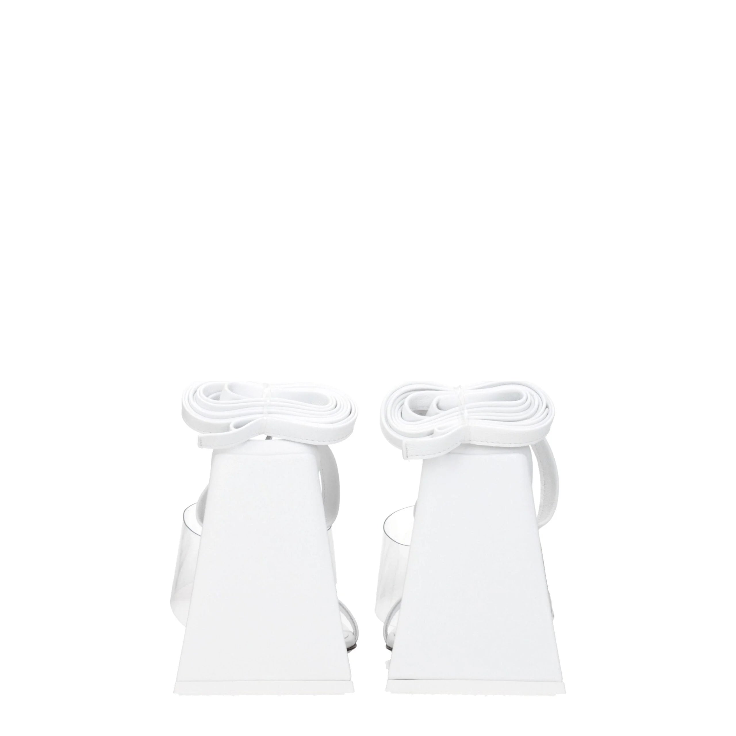 The Attico White Leather Stiletto Heels Sandals