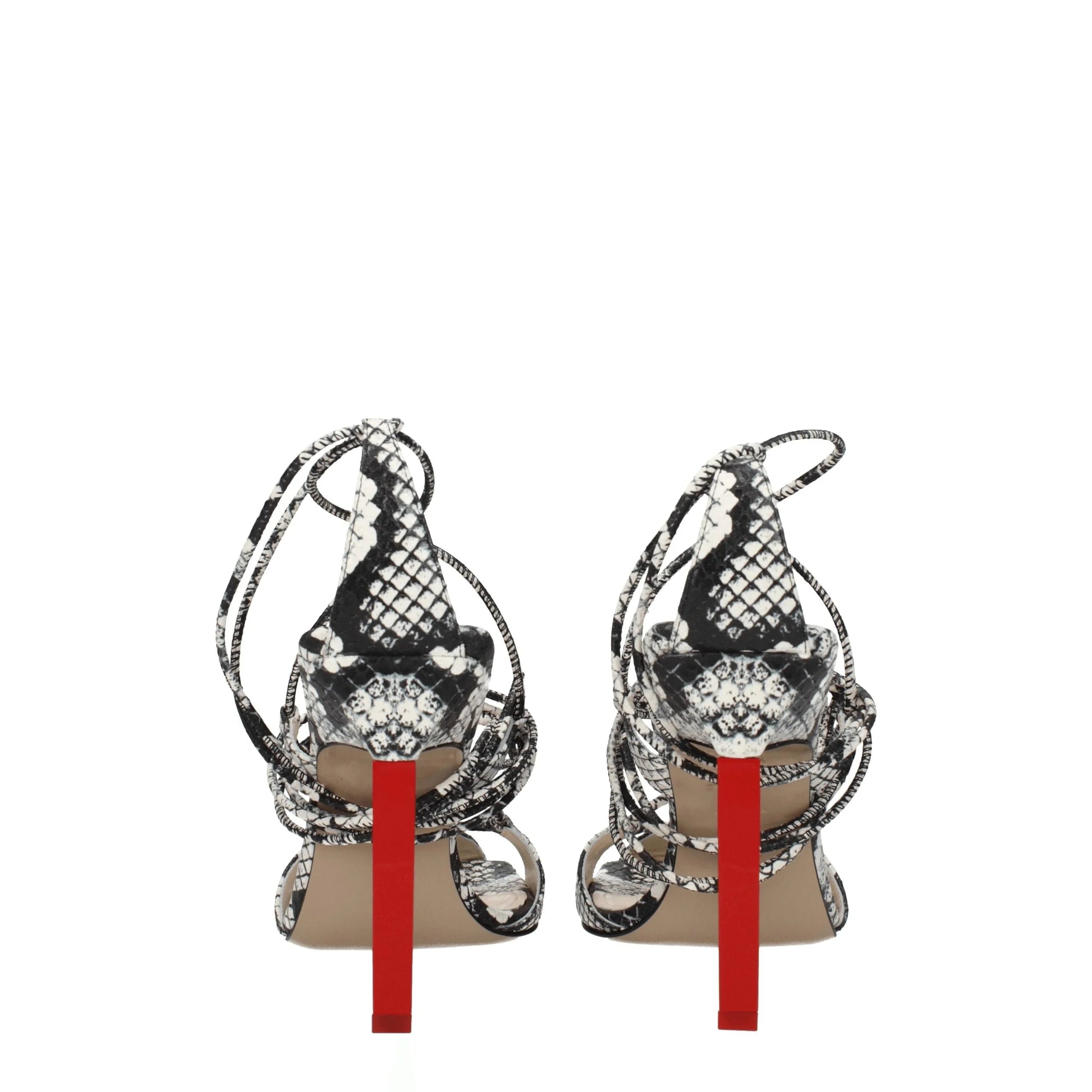 The Attico White Leather Stiletto Heels Sandals - Sandals