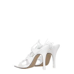 The Attico White Leather Stiletto Heels Sandals