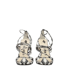 The Attico White Leather Stiletto Heels Sandals - Sandals