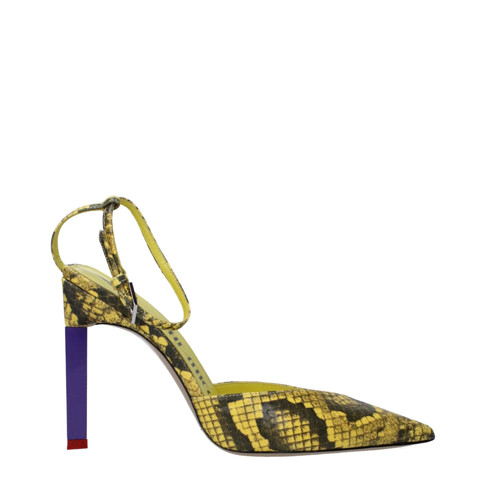 The Attico Yellow Leather High Heel Pumps