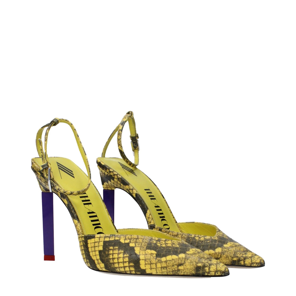 The Attico Yellow Leather High Heel Pumps - EU37/US7