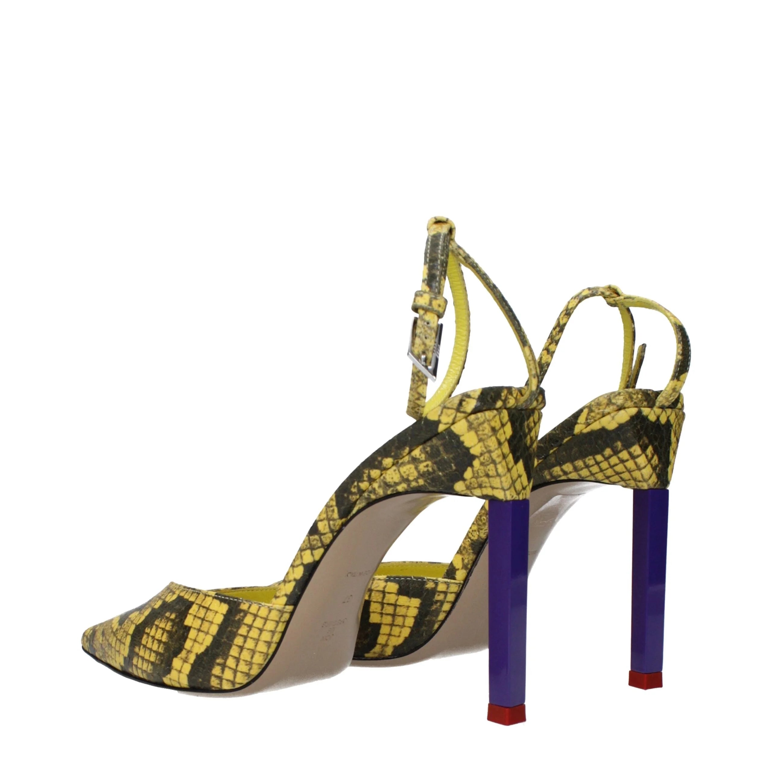 The Attico Yellow Leather High Heel Pumps - EU37/US7