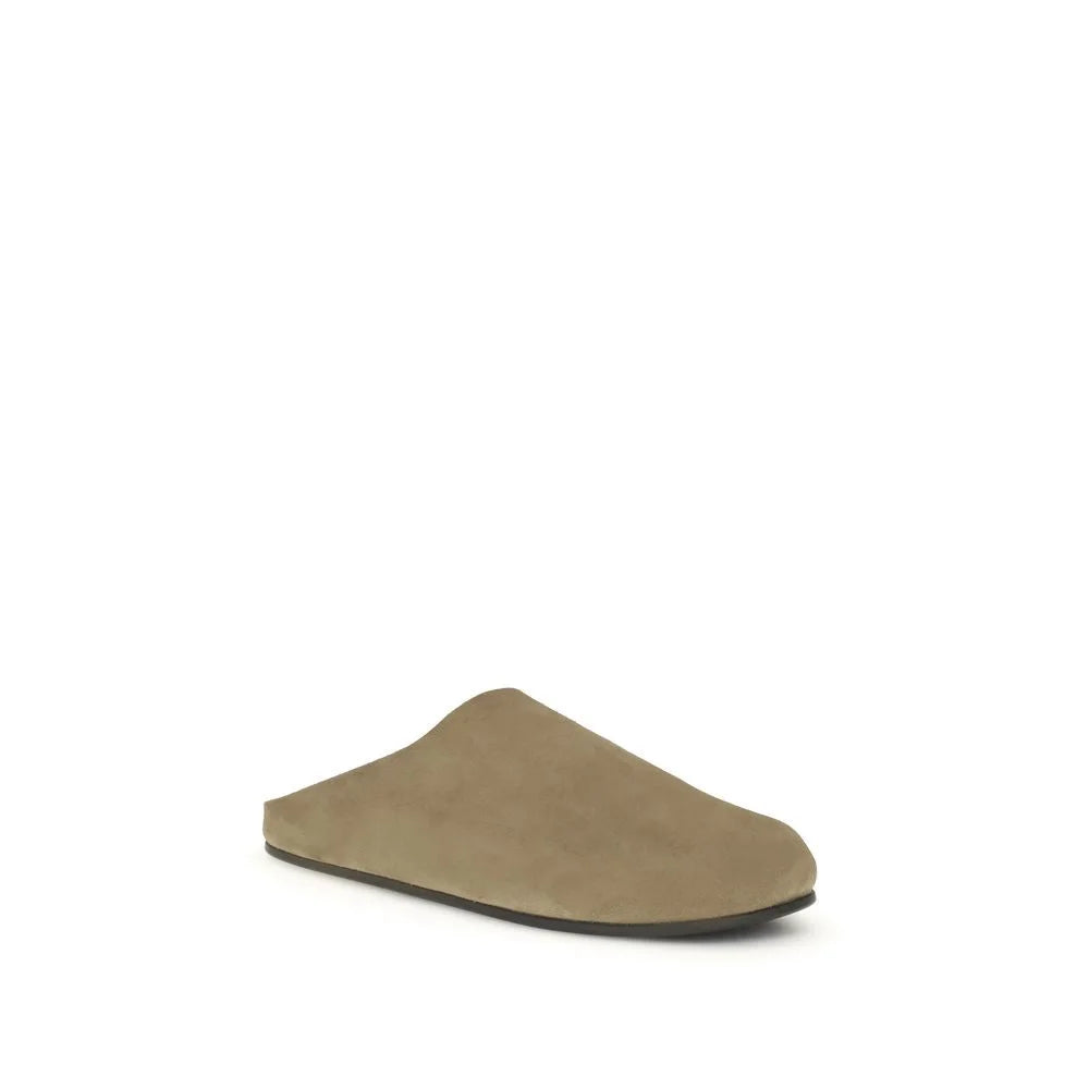 The Row Beige Calf Leather Bos Taurus Mules - EU41/US11