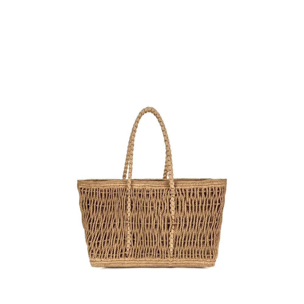 The Row Beige Raffia Shoulder Bag