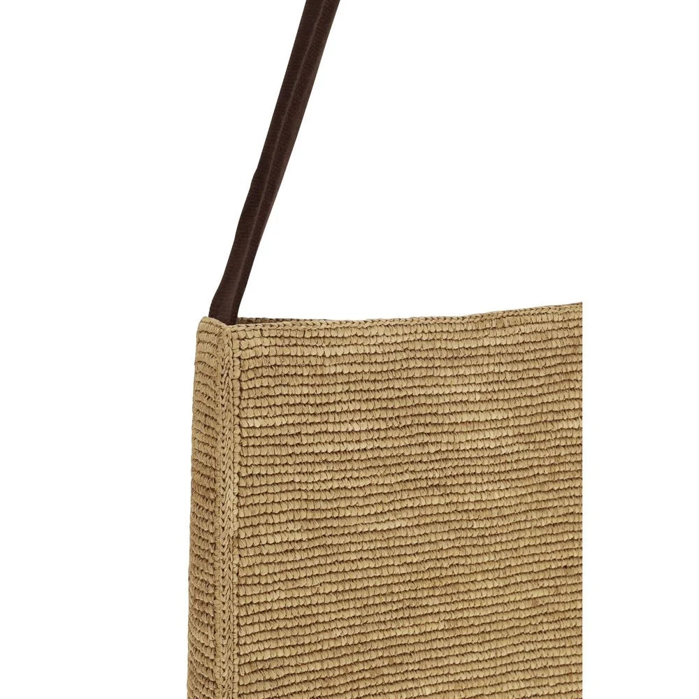 The Row Beige Raffia Shoulder Bag