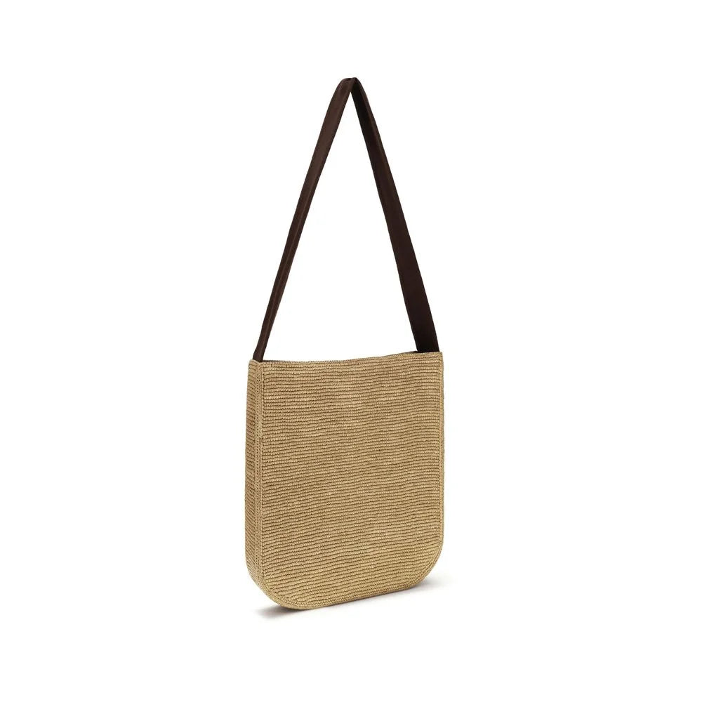 The Row Beige Raffia Shoulder Bag