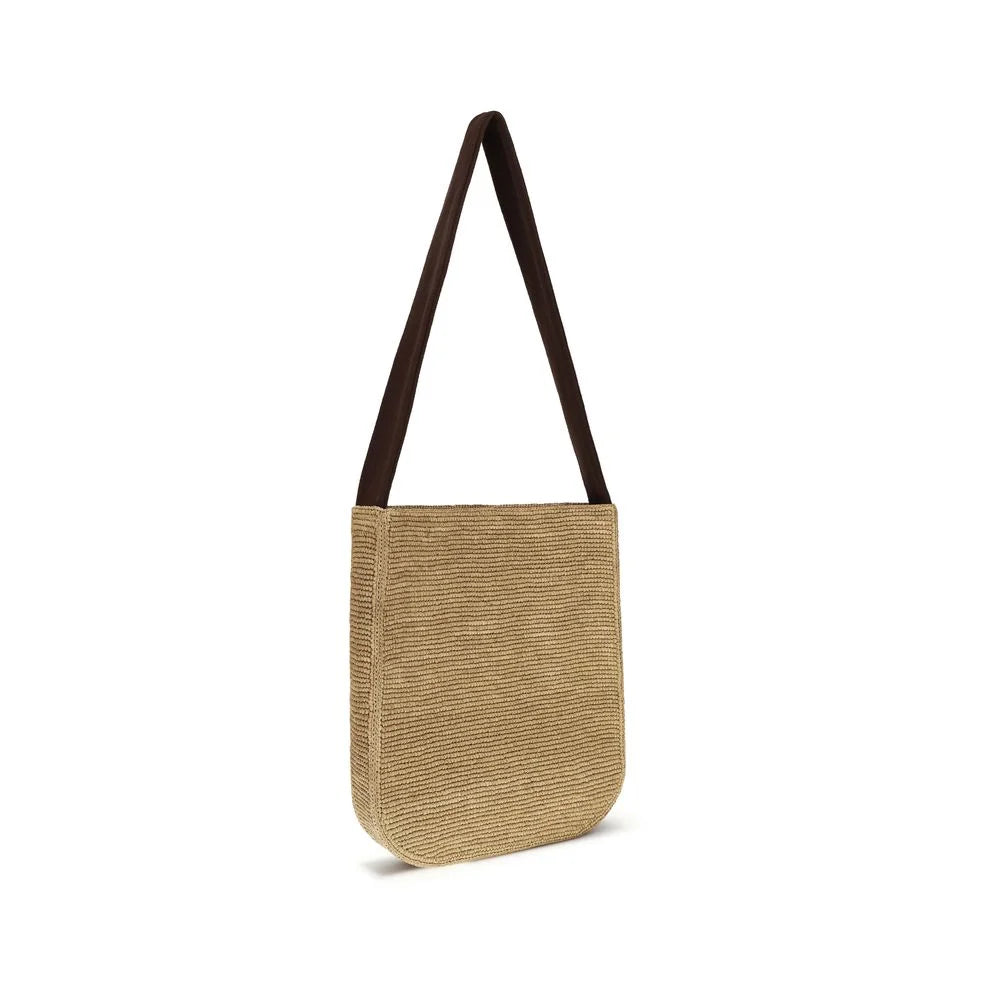 The Row Beige Raffia Shoulder Bag