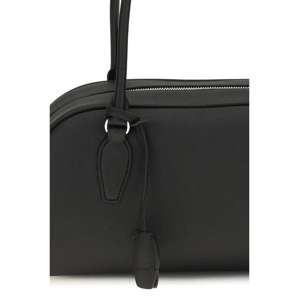 The Row Black Calf Leather Bos Taurus Shoulder Bag