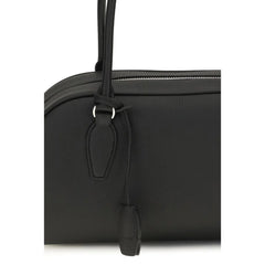 The Row Black Calf Leather Bos Taurus Shoulder Bag