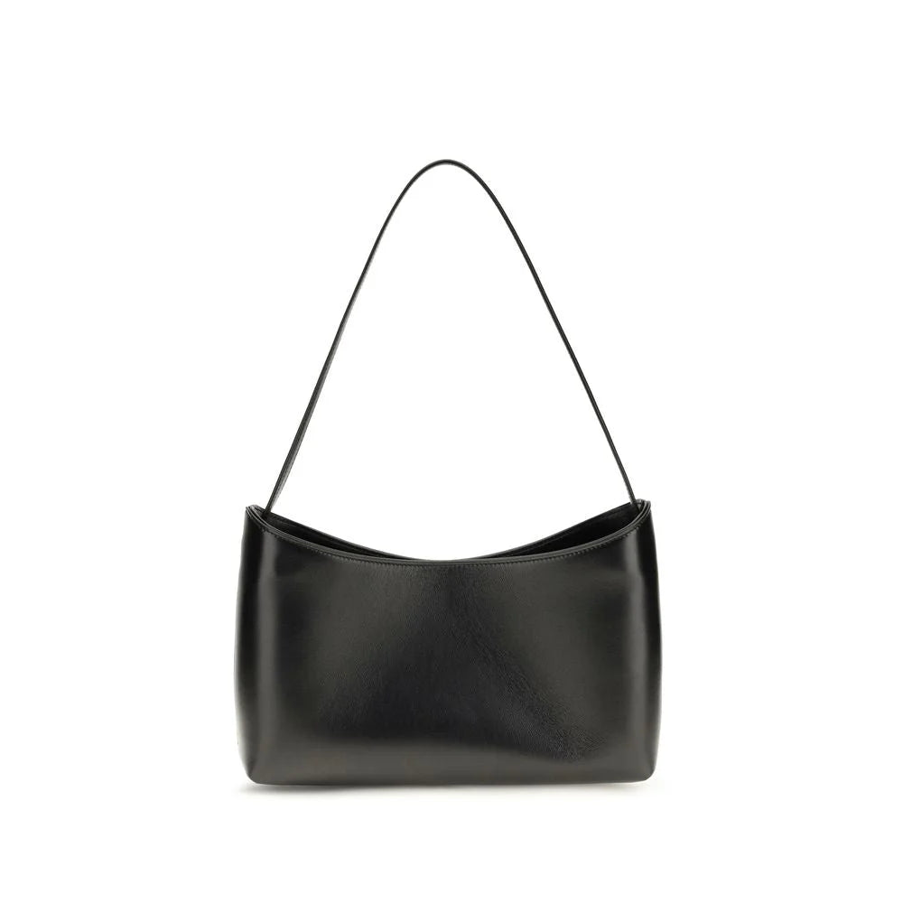 The Row Black Calf Leather Bos Taurus Shoulder Bag
