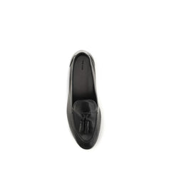 The Row Black Calf Leather Bos Taurus Slip-On Loafers - EU36/US6
