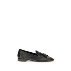 The Row Black Calf Leather Bos Taurus Slip-On Loafers - EU36/US6