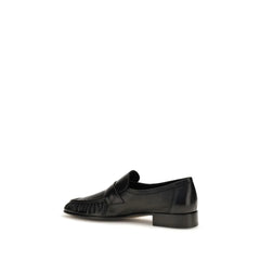 The Row Black Calf Leather Bos Taurus Slip-On Loafers - EU41/US11