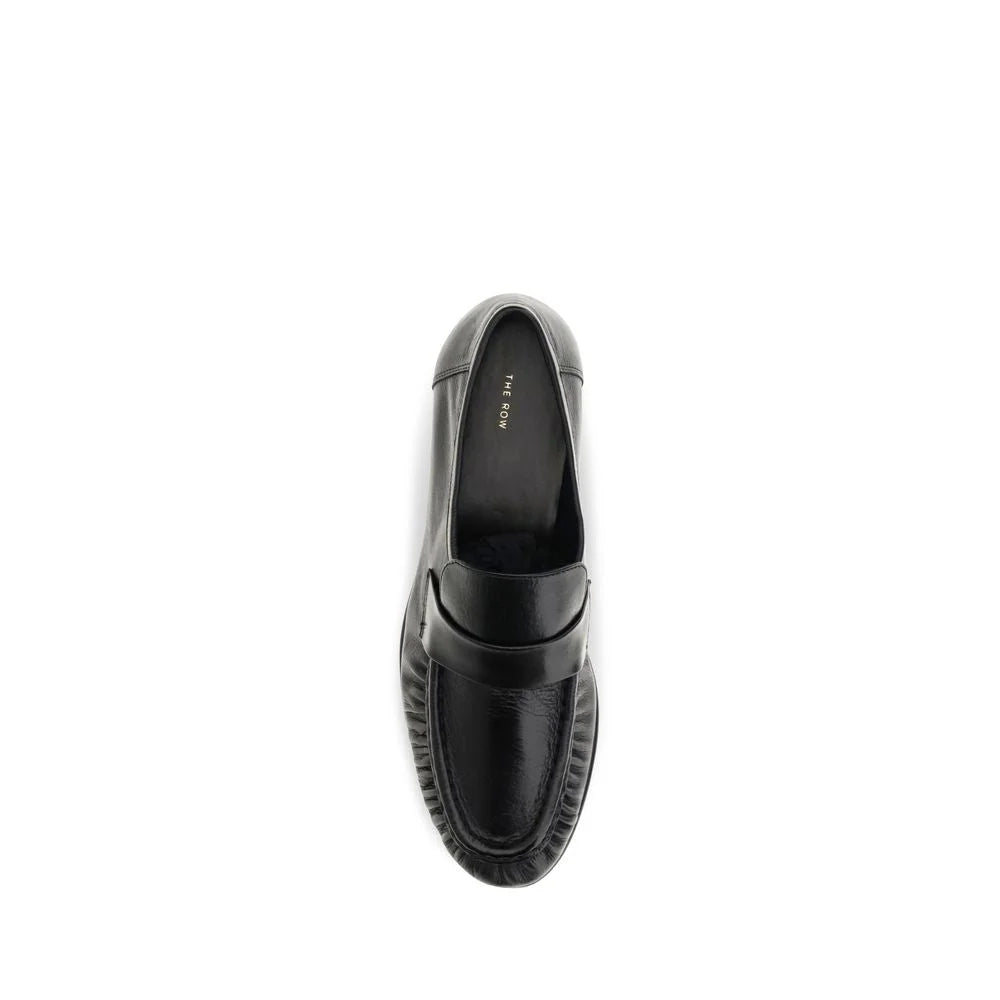 The Row Black Calf Leather Bos Taurus Slip-On Loafers - EU41/US11