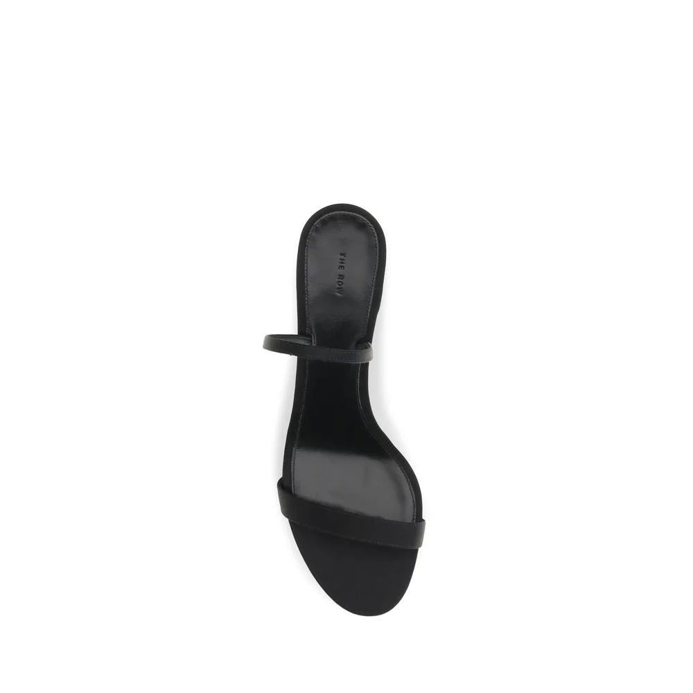 The Row Black Calf Leather Bos Taurus Stiletto Heel Sandals