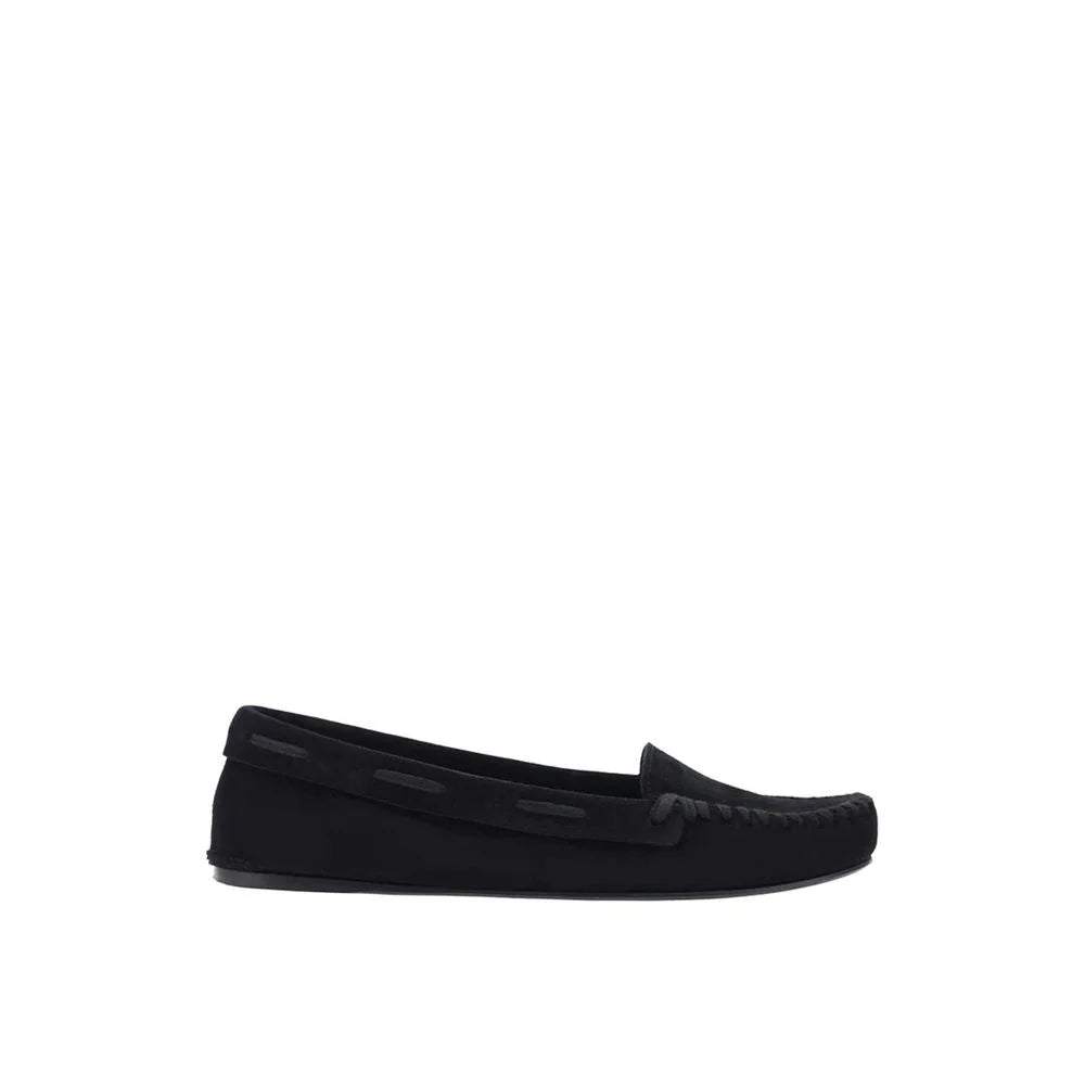 The Row Black Calfskin Moccassin
