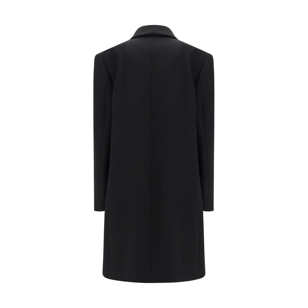 The Row Black Fleece Wool Coat - 4