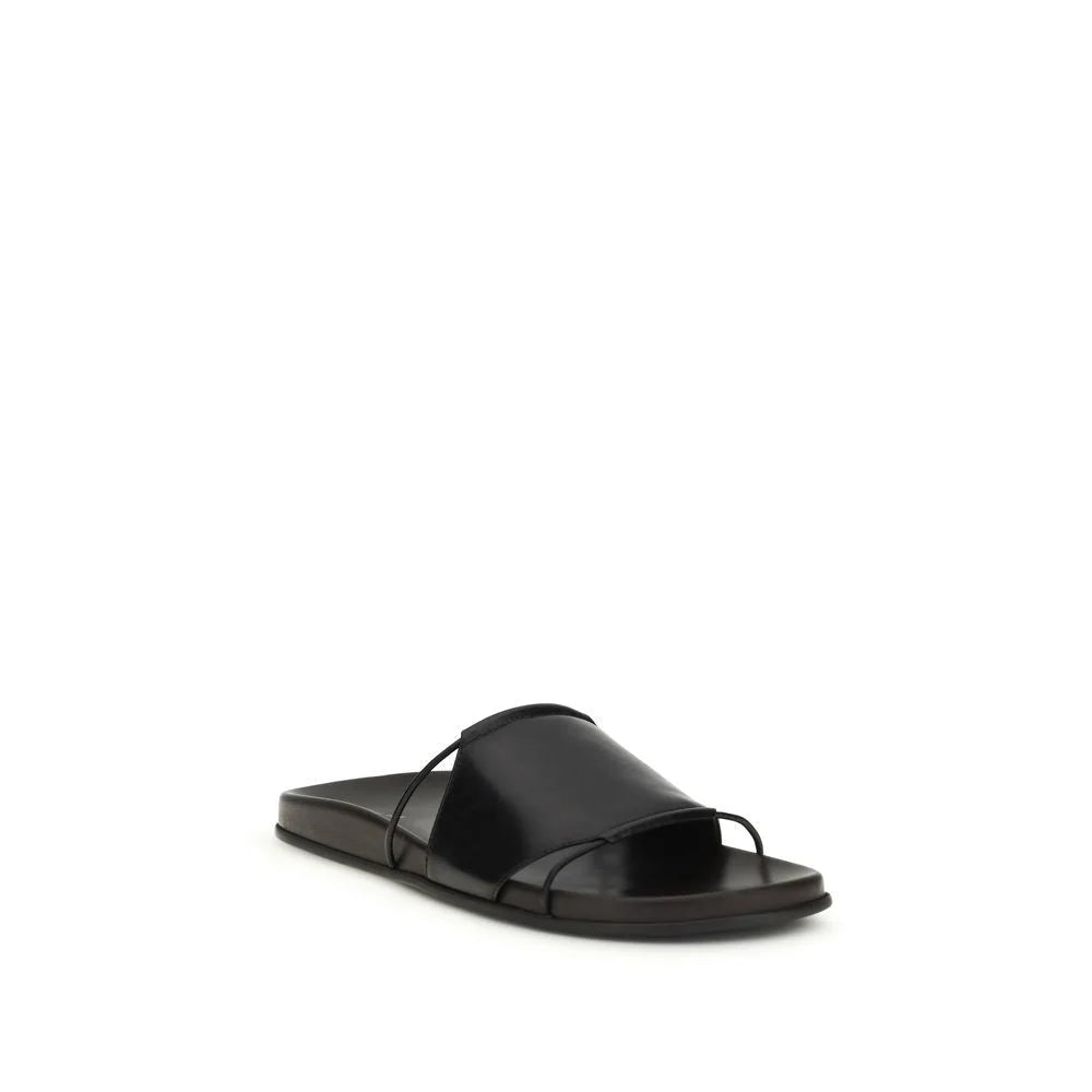 The Row Black Lamb Ovis Aries Aries Sandals - EU37/US7