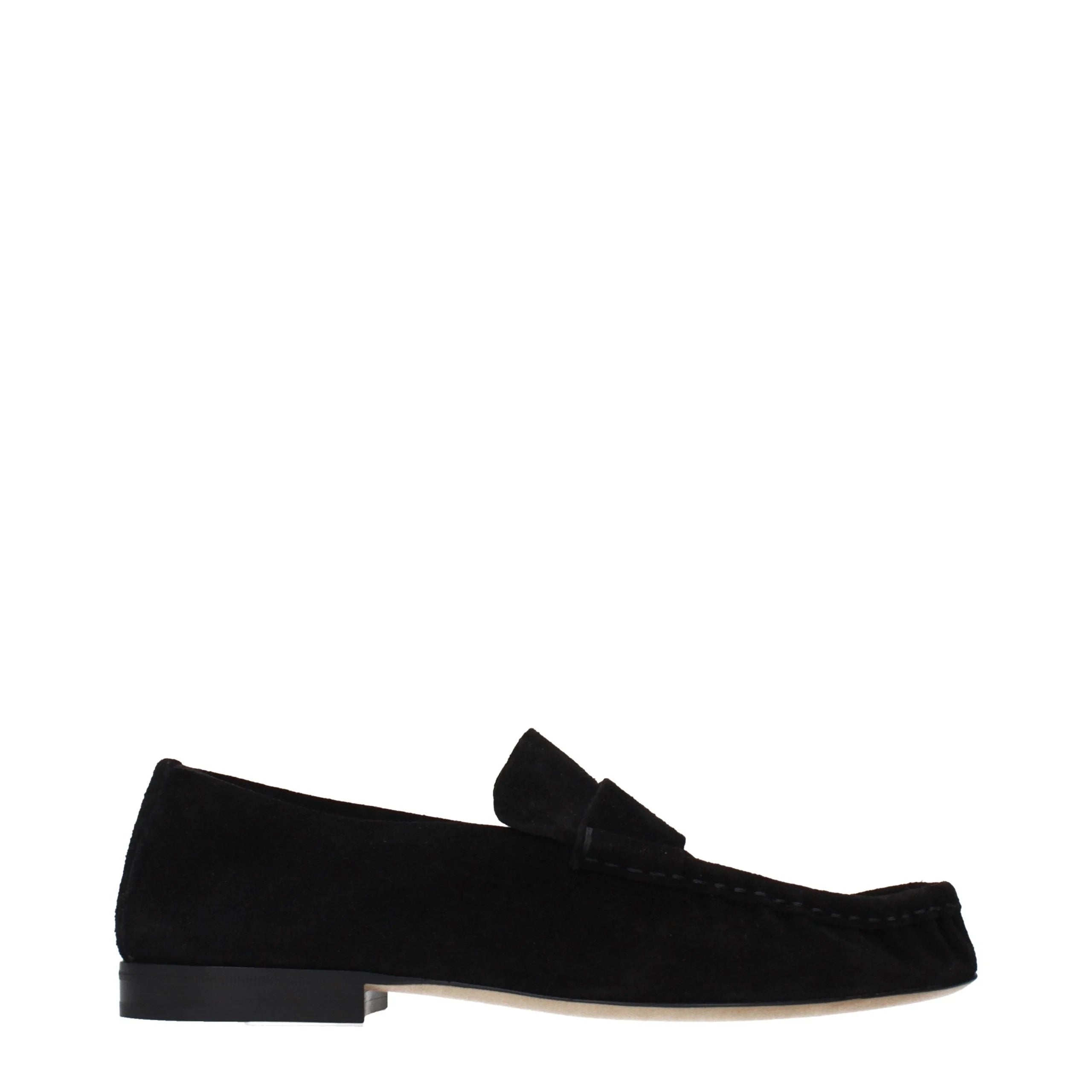 The Row Black Leather Slip-On Loafers - EU36/US6