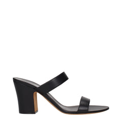 The Row Black Leather Stiletto Heels Sandals - EU39/US9