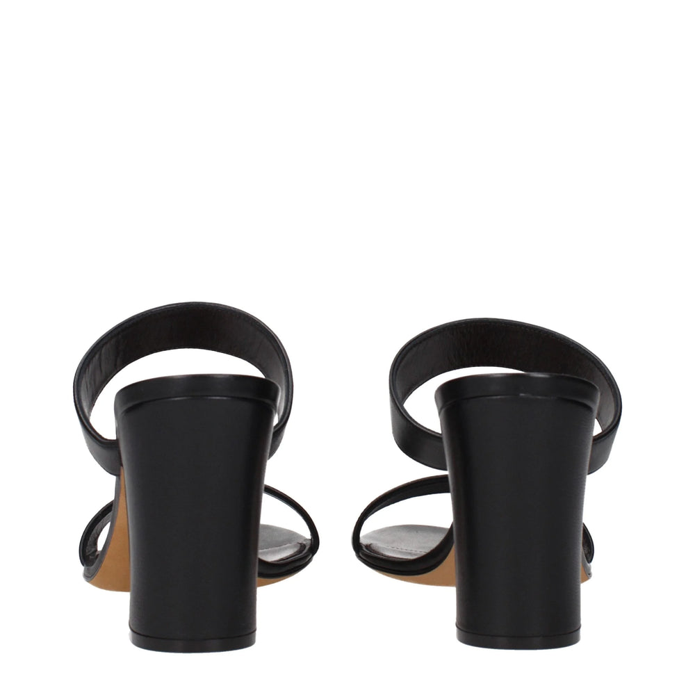 The Row Black Leather Stiletto Heels Sandals - EU39/US9