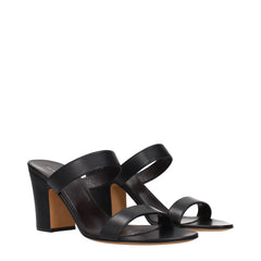 The Row Black Leather Stiletto Heels Sandals - EU39/US9