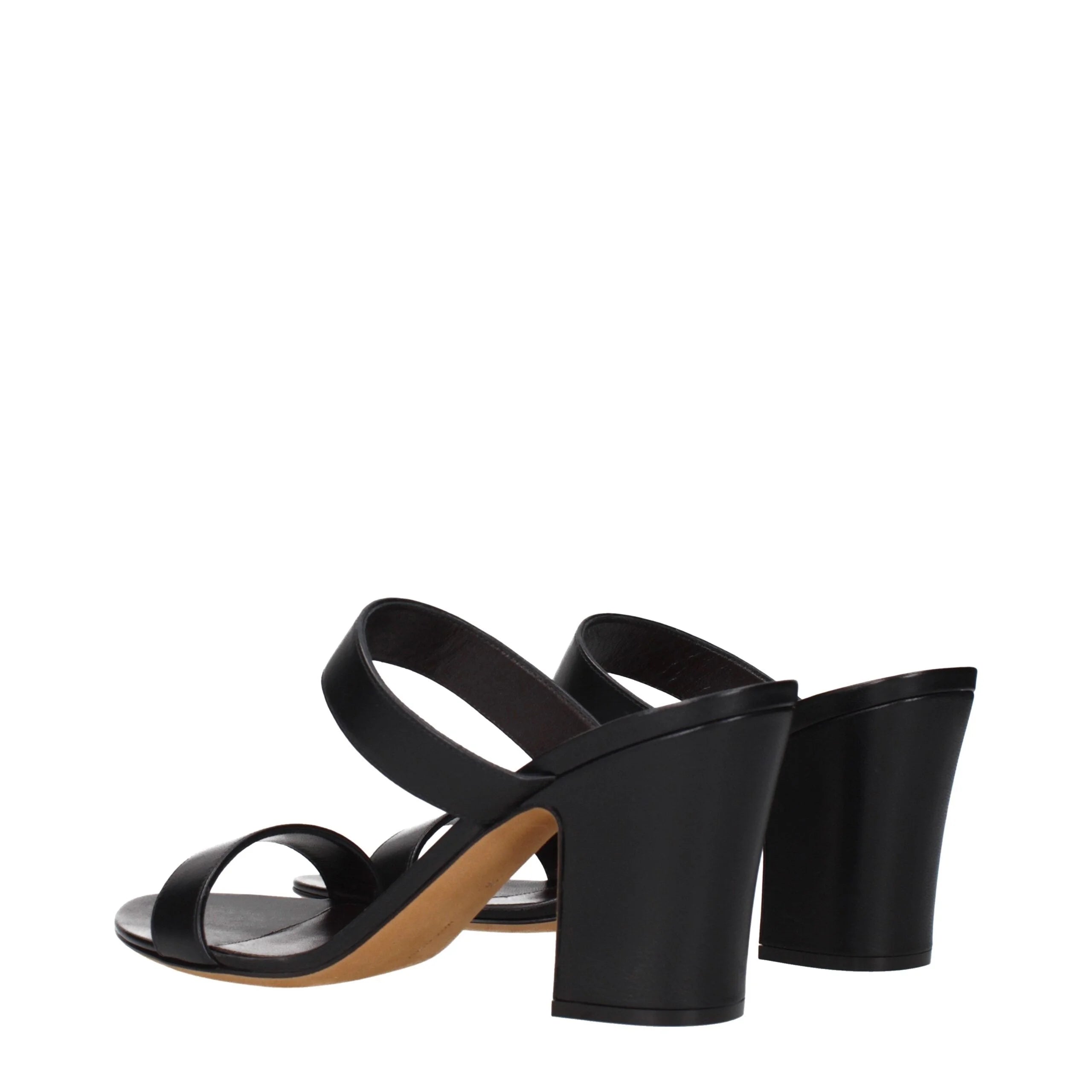 The Row Black Leather Stiletto Heels Sandals - EU39/US9