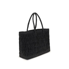 The Row Black Raffia Shoulder Bag