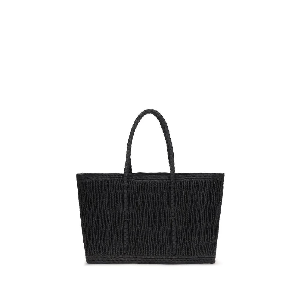 The Row Black Raffia Shoulder Bag