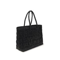 The Row Black Raffia Shoulder Bag