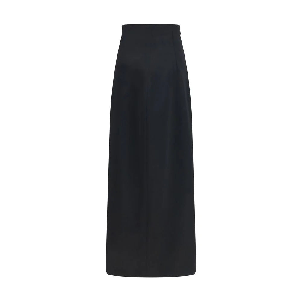 The Row Black Silk Long Skirt - 6