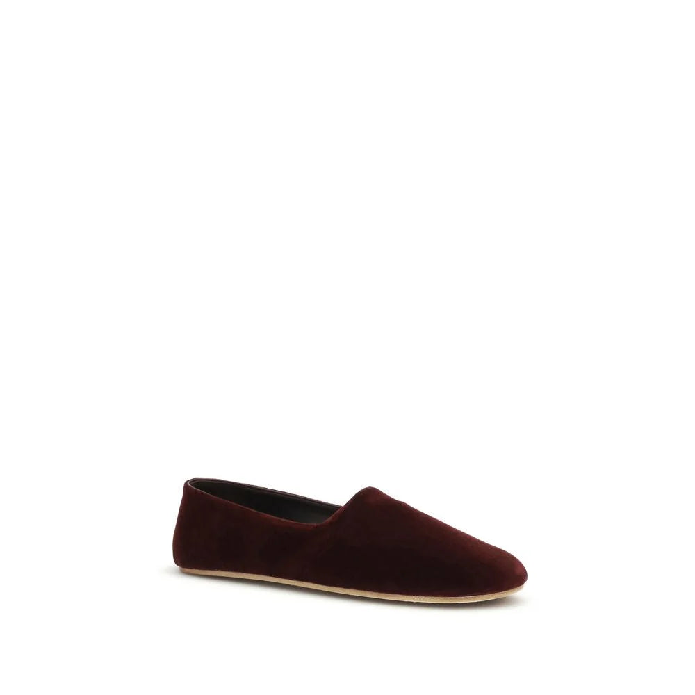 The Row Bordeaux Cotton Slip-On Loafers - EU38.5/US8.5