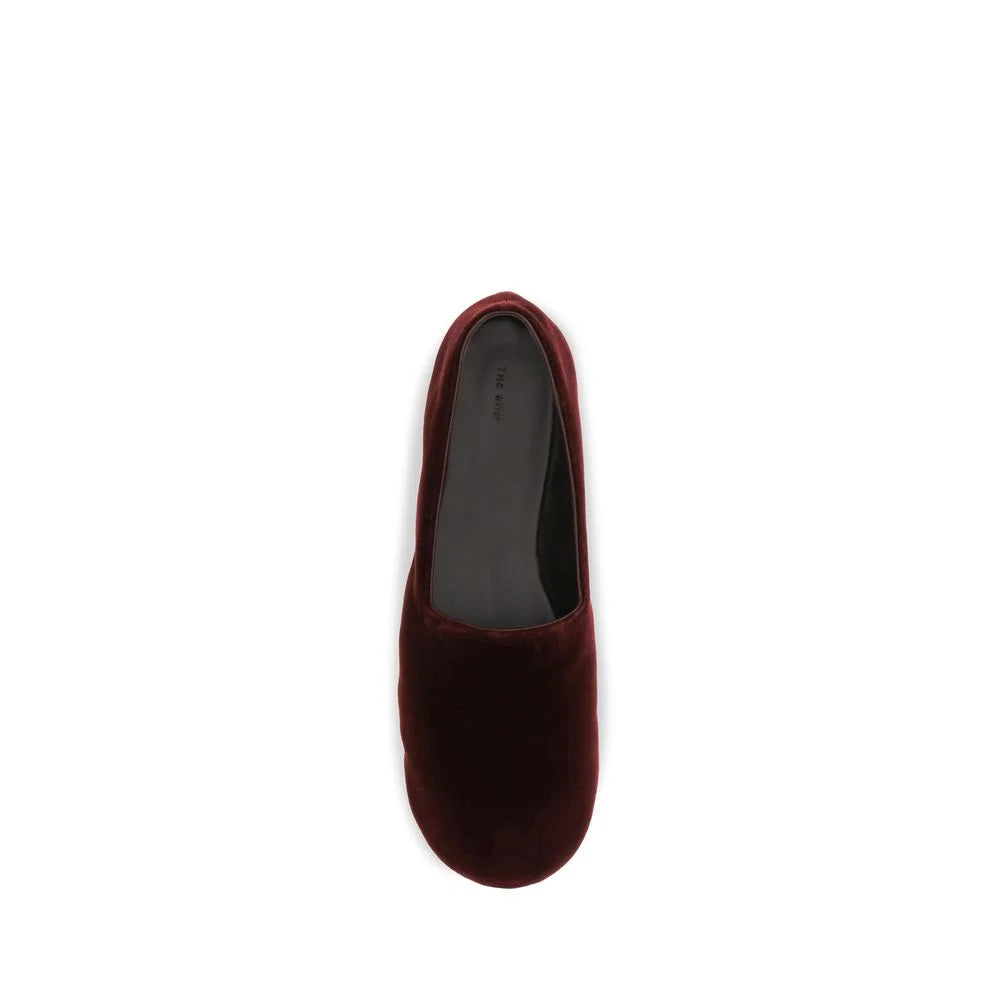 The Row Bordeaux Cotton Slip-On Loafers - EU38.5/US8.5