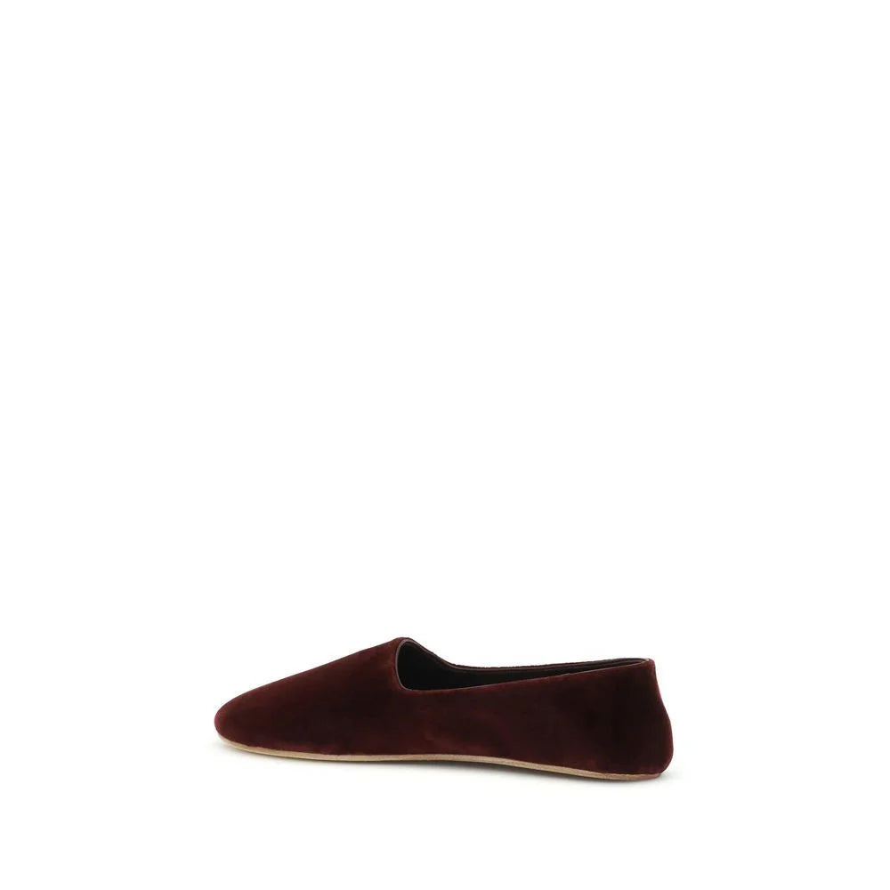 The Row Bordeaux Cotton Slip-On Loafers - EU38.5/US8.5