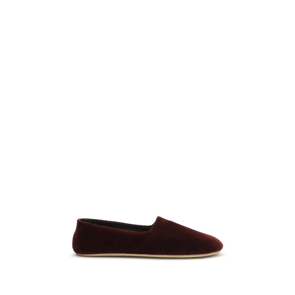 The Row Bordeaux Cotton Slip-On Loafers - EU38.5/US8.5