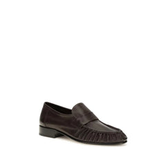 The Row Brown Calf Leather Bos Taurus Slip-On Loafers - EU41/US11
